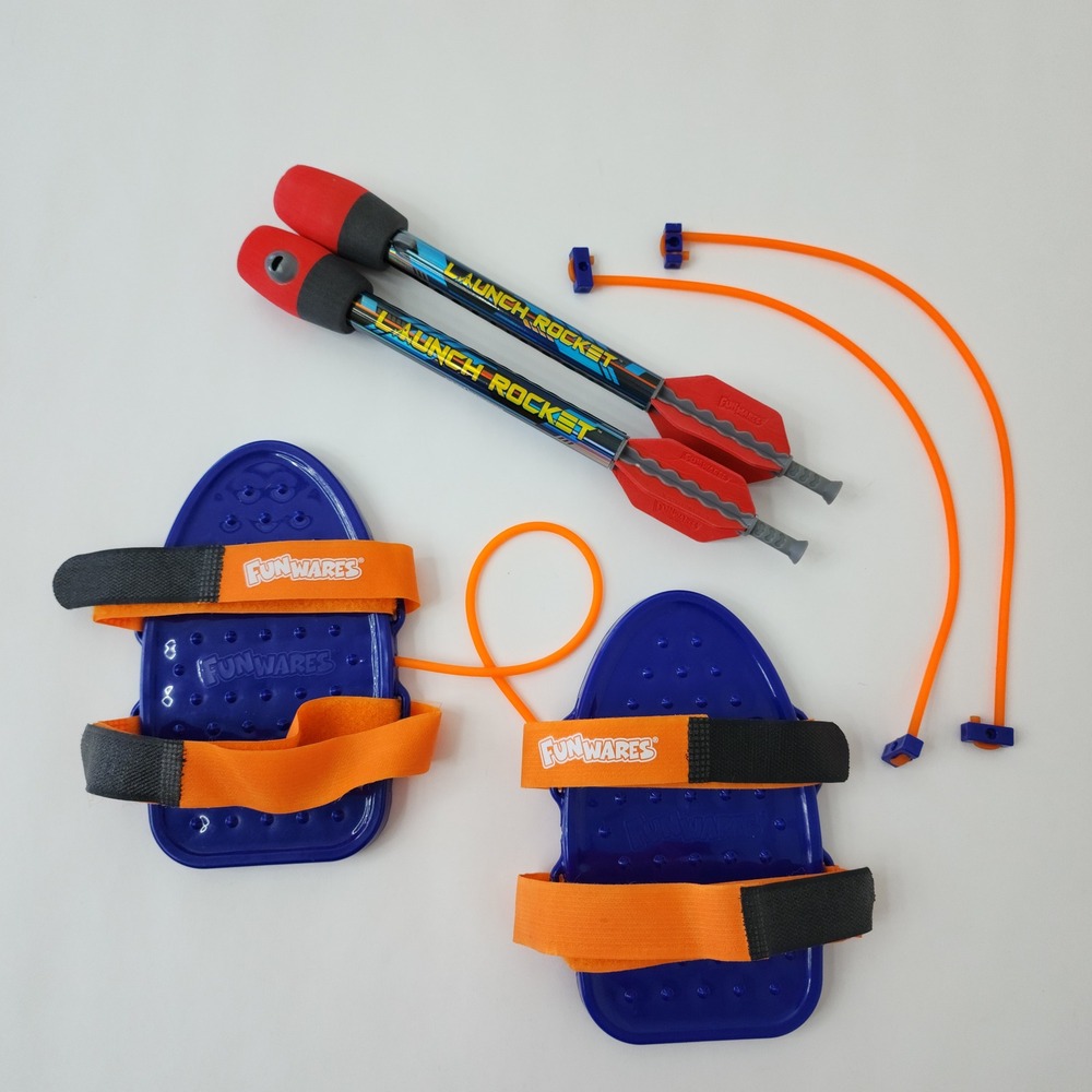 Funwares Launch Rocket Stomp Rocket Set Blue Orange Outdoor Active Play Toy